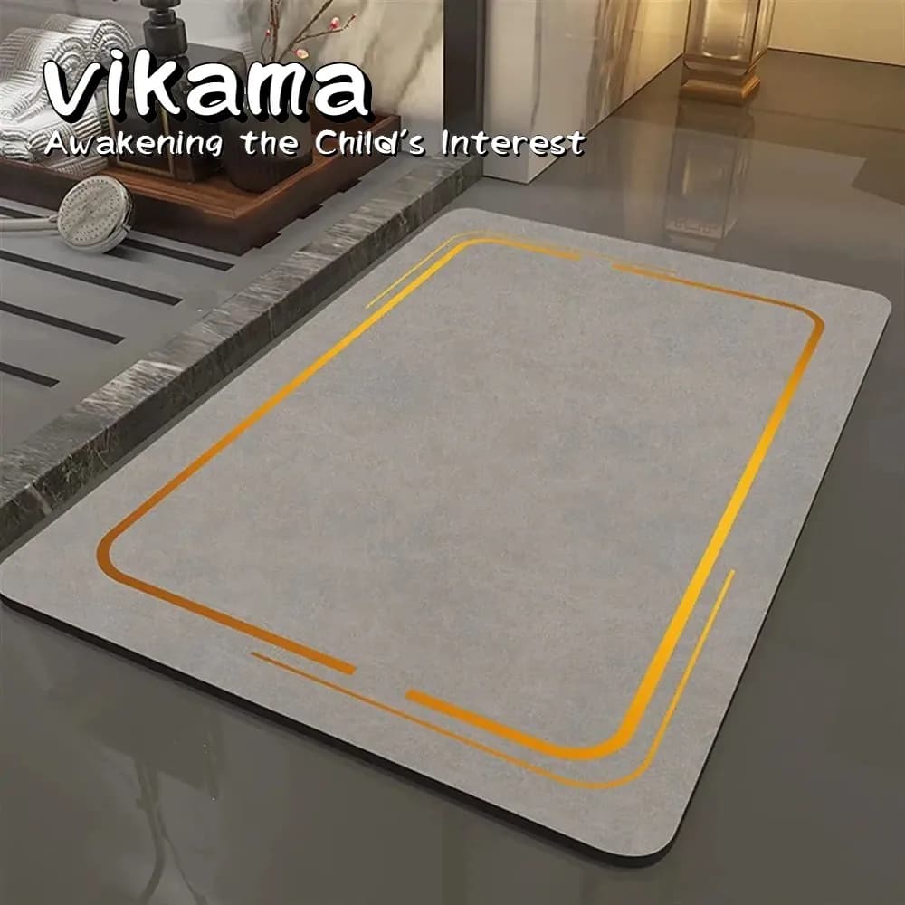 VIKAMA Tappetino da bagno antiscivolo con terra diatomea Tappetino da bagno ad asciugatura rapida Doccia, vasca da bagno, WC, tappetino per corridoio lavabile