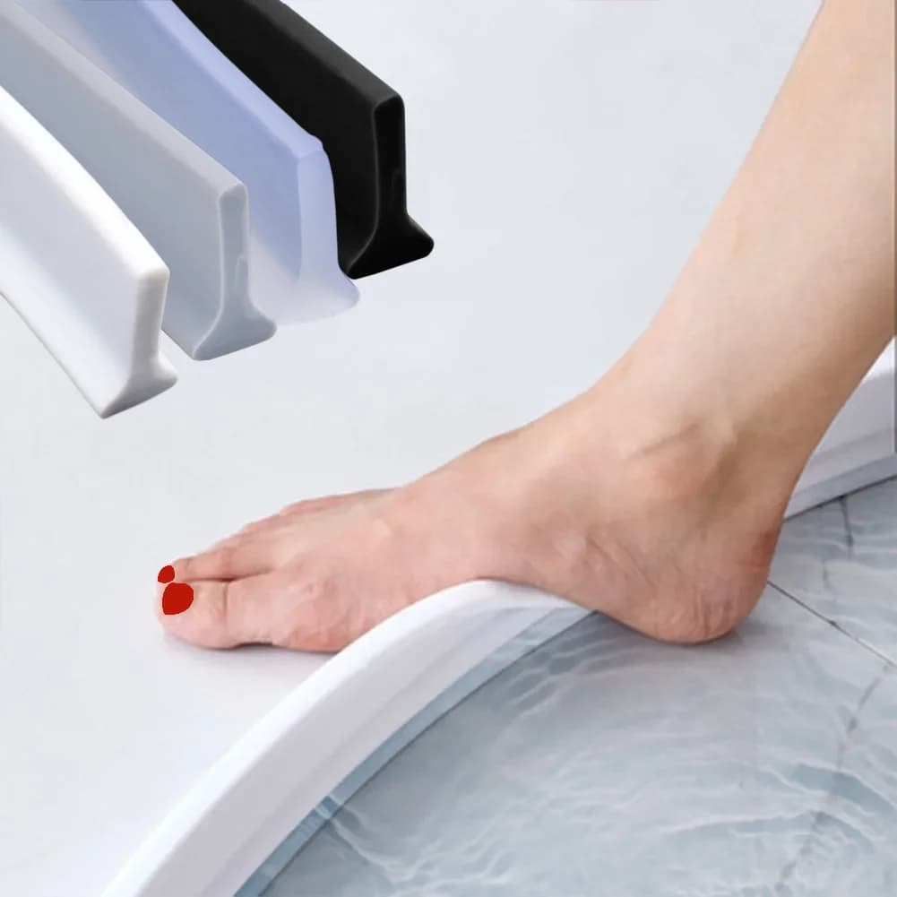 Barriera per Doccia in Silicone, Striscia Impermeabile per Bagno, Striscia di Tenuta dell'Acqua Flessibile, Guarnizione per Fondo Porta