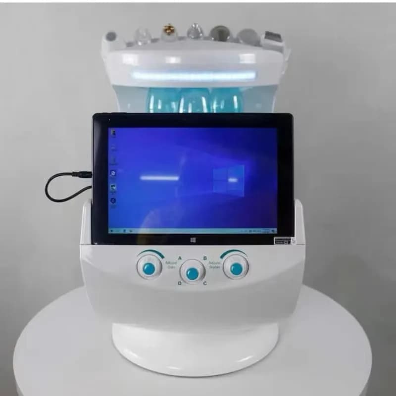 Nuovo 7 in 1 Smart Ice Blue Hydra ossge Dermoabrasione Macchina per il viso Pulizia della pelle Analizzatore della pelle Dermoabrasione facciale Aquafacial