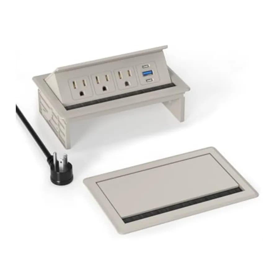 Hub di Alimentazione a Incasso per Tavoli da Conferenza con Ricarica Rapida USB-C PD da 20W, Montaggio a Filo per Scrivanie, Cucine e Camper, Cavo di Alimentazione da 1,8 Metri
