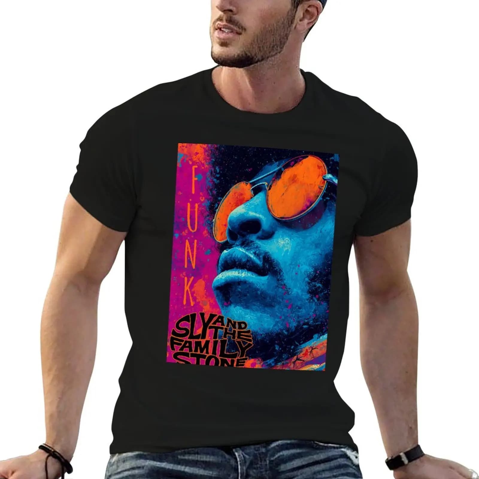 T-shirt Sly and the Family Stone Funk Colors, t-shirt da uomo, t-shirt di lusso, t-shirt personalizzata