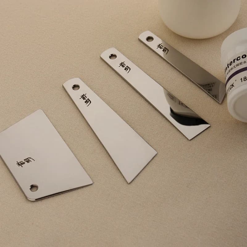 Raschietto per lucidatura a specchio in acciaio inossidabile che pulisce la colla agente per il trattamento della superficie del letto foglio per stampaggio in pelle fai da te fatto a mano