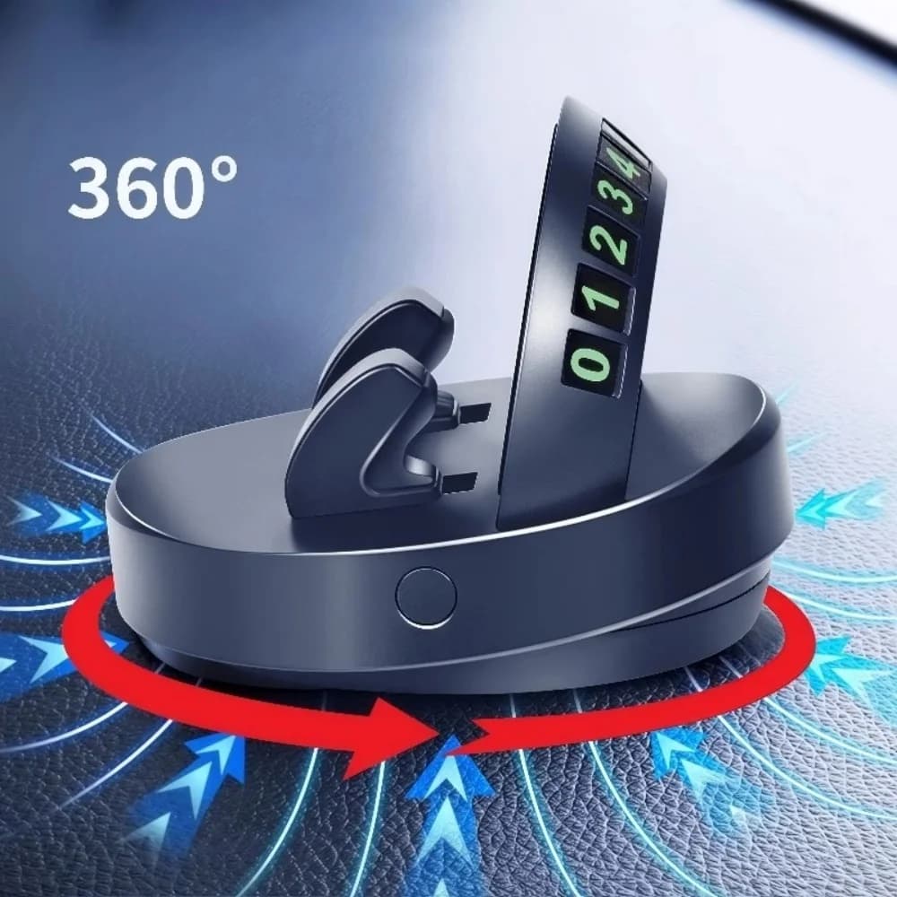 360 ° Supporto girevole Supporto per telefono cellulare per navigazione GPS per auto 2 in 1 Numero di telefono per scheda di parcheggio temporaneo per auto Supporto per telefono universale
