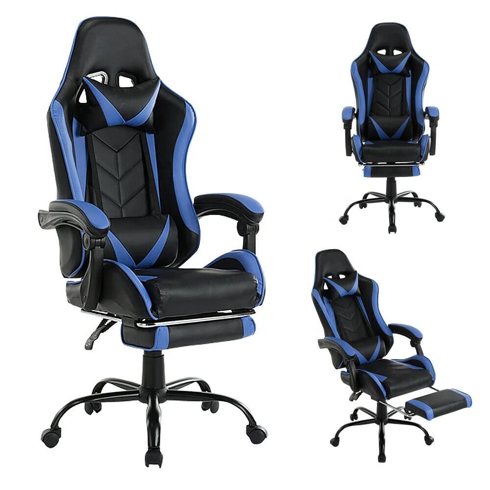 Sedia da corsa per sedia da gioco da ufficio per PC da gioco a basso prezzo girevole colorato con schienale alto con poggiapiedi