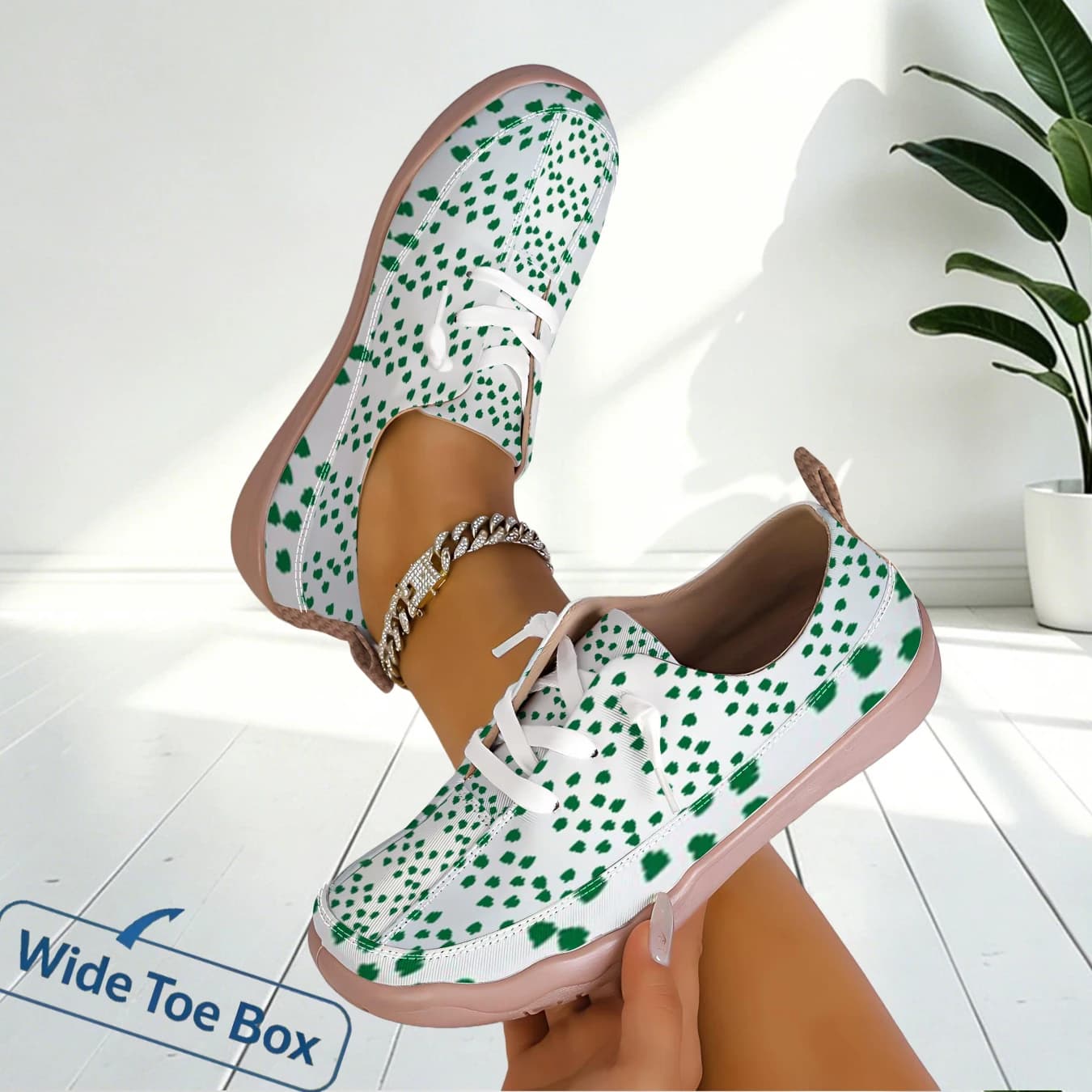 Casual Sports Shoes Wide Toe Box Soft Sole Flat Heel Minimalist Print Outdoor Walking Comfortable Walking Travel Shoes