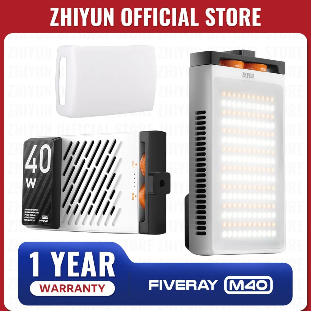 ZHIYUN Official FIVERAY M40 40W LED lights Portable pocket light Photo Video lamp Filling light Photo lighting