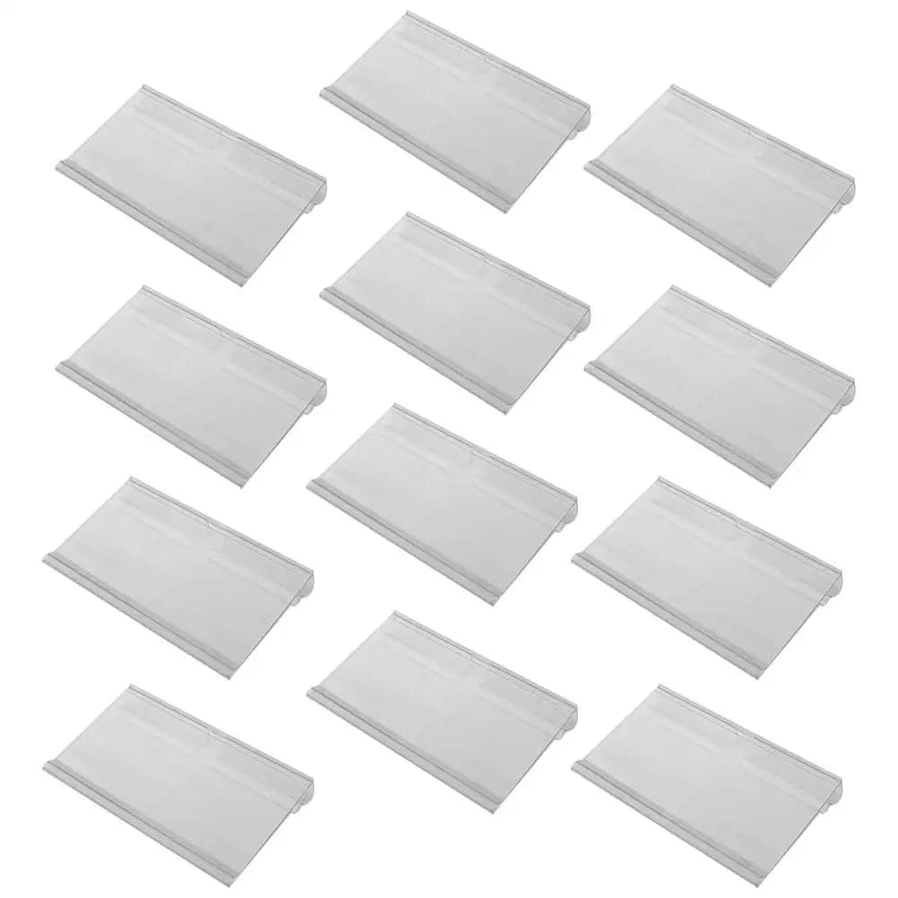 60 pezzi in plastica trasparente cartellino del prezzo display gancio clip elastica etichetta cartello supporto per scaffale del negozio biglietto ganizer del mercato nota