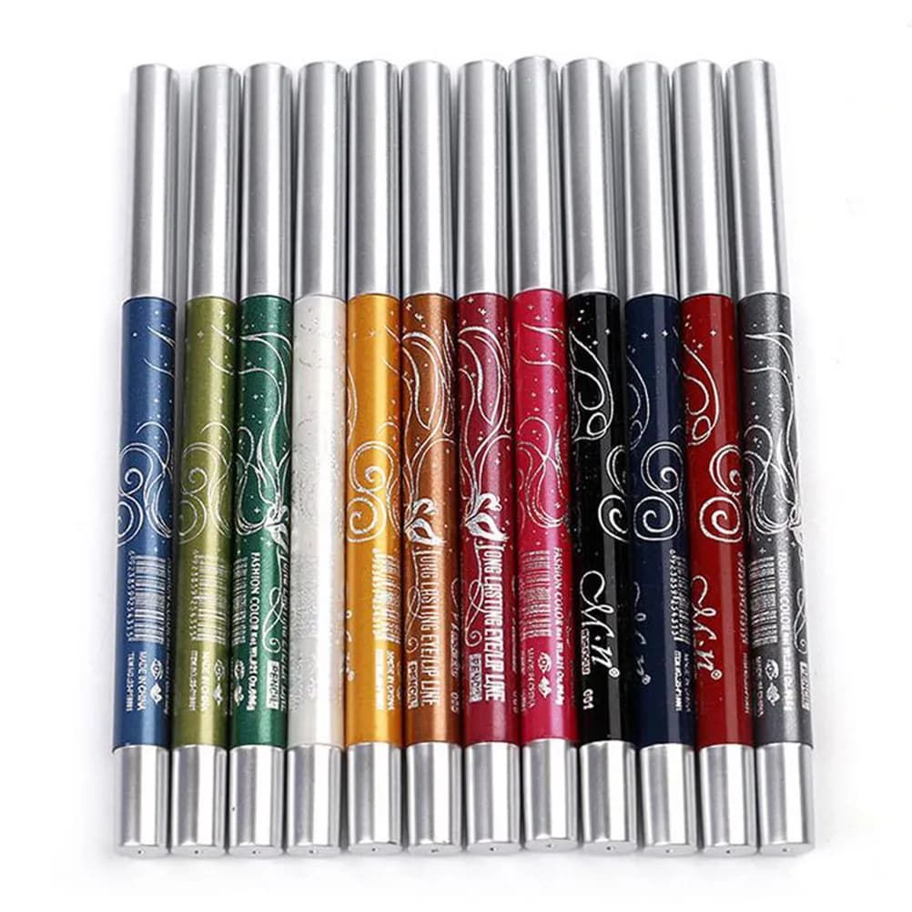 Set of 12 Pens Automatic Rotating Umbrella, Waterproof, Long-Term, Anti-Watch, Tool for Makeup Eyes for Beginners