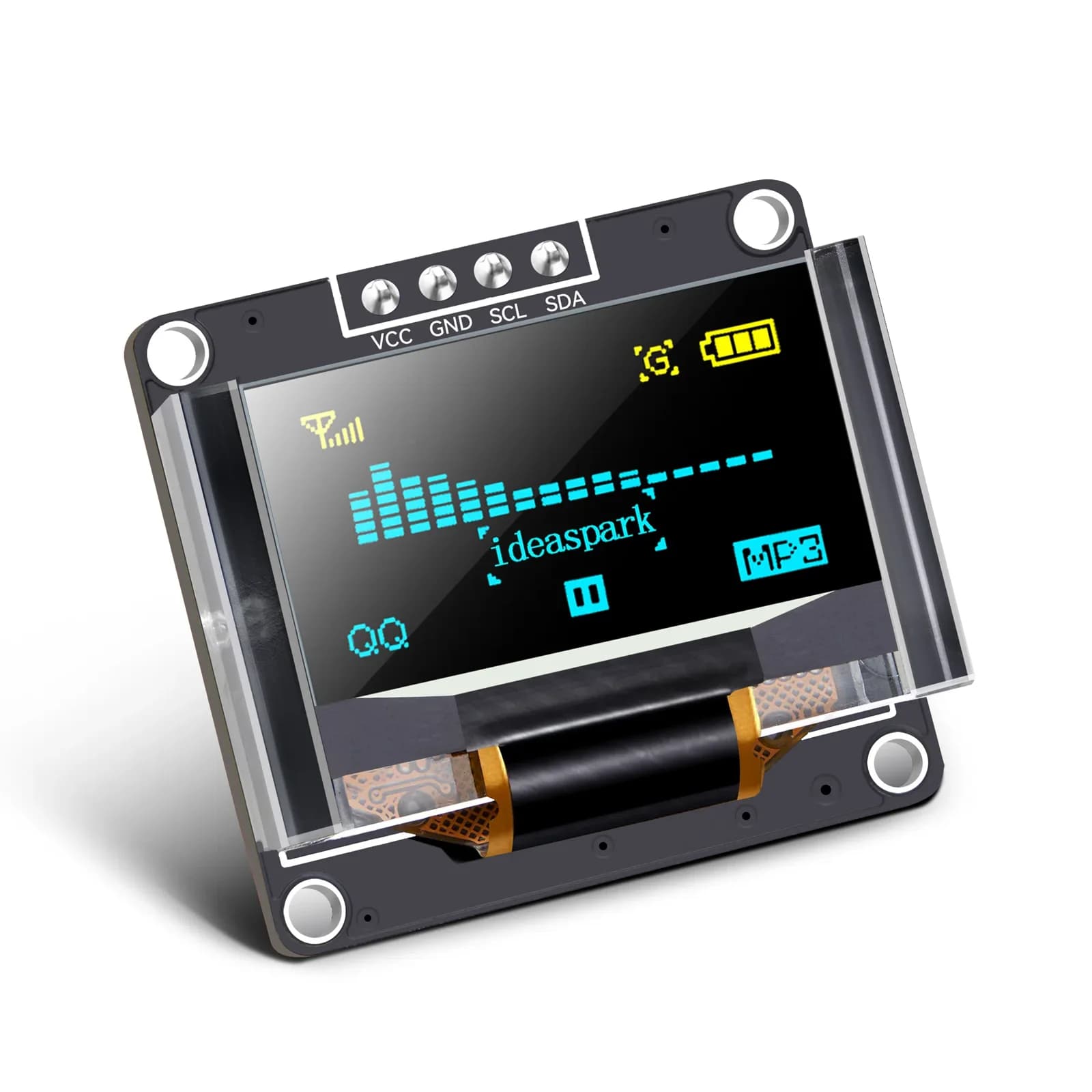 0,96 inch OLED Display Module with Protective Case SSD1306 128x64 Screen Card Works with Arduino and Raspberry Pi (PIN to Weld)