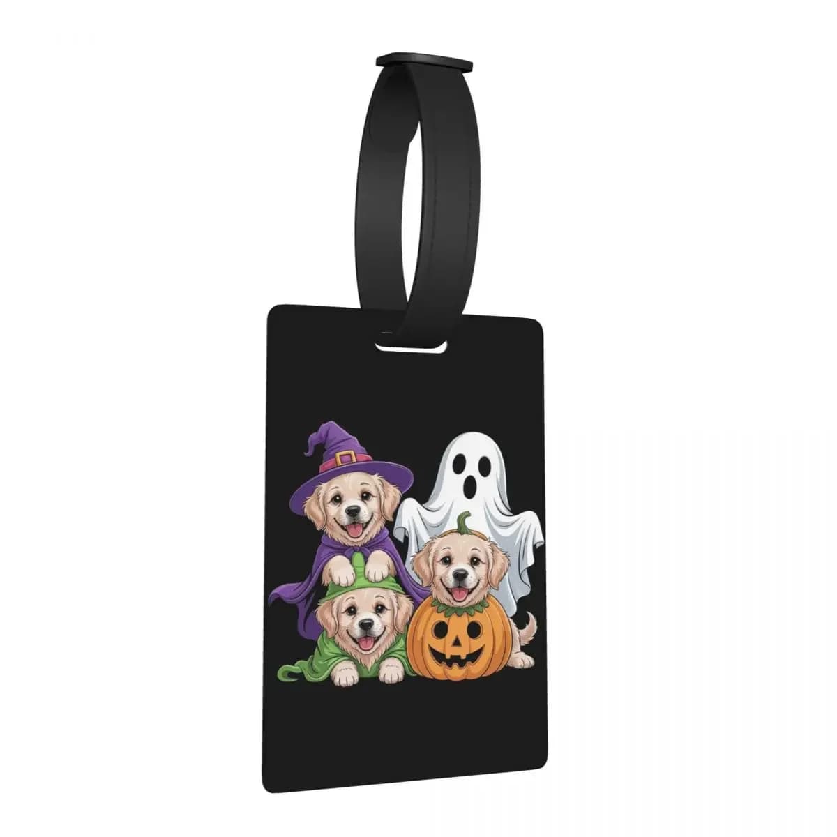 Halloween Spooky Dog Witch Etichette per bagagli Accessori per valigie Viaggi Bagagli portatili Etichetta d'imbarco Porta etichette ID Nome Indirizzo