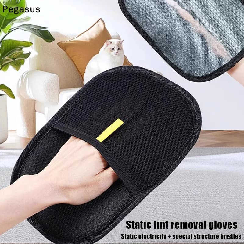 [S]Pet Static Electricity Hair Removal Gloves Cat Hair Remover Household Hair Removal Brush Lint Roller Dog Hair Shaving Tool
