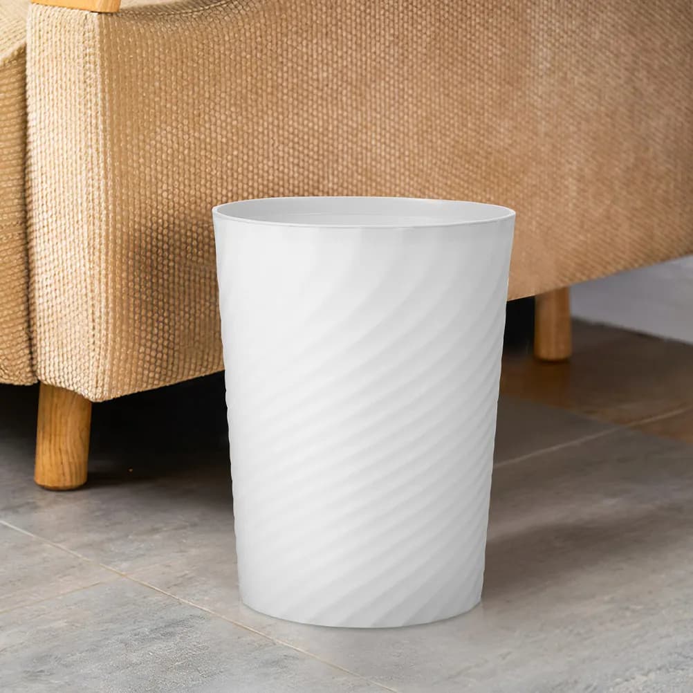 Household Plastic Trash Can No Lid Large Opening Multi-Function Garbage Bucket Sturdy Waste Container for Kitchen Bathroom