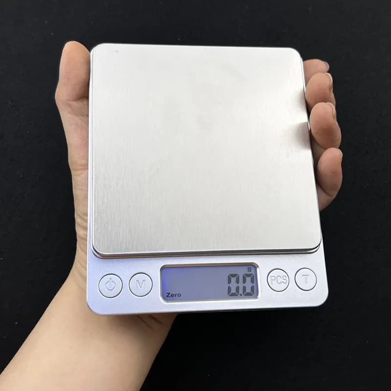USB Pocket Digital Balance Electronic balance 3 kg 0.1 g / 500 g 0.01 g Jewellery balance Kitchen balance for food Silver with 2 trays