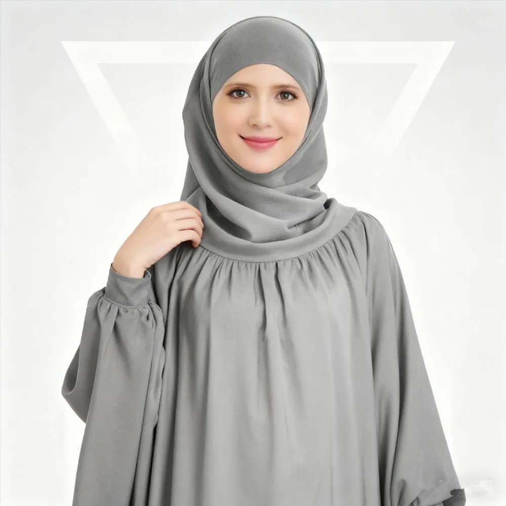 Abito da donna musulmana Abito da preghiera in un pezzo Abaya con cappuccio Copertura completa Abbigliamento islamico Dubai Abito saudita Turco Eid Djellaba Jalabiya