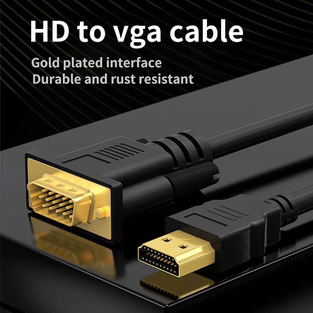 Cavo Adattatore HDMI a VGA da 1,8M Full HD 1080P per Laptop, PC, Desktop, TV, Monitor, Proiettore, Display HDTV