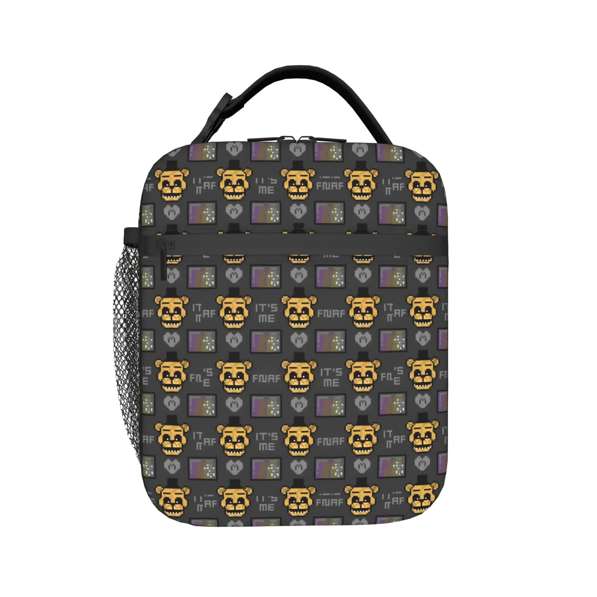 Custom FNAF At Freddys Portable Lunch Boxes Leakproof Adventure Game Cooler Thermal Food Insulated Lunch Bag Office Work