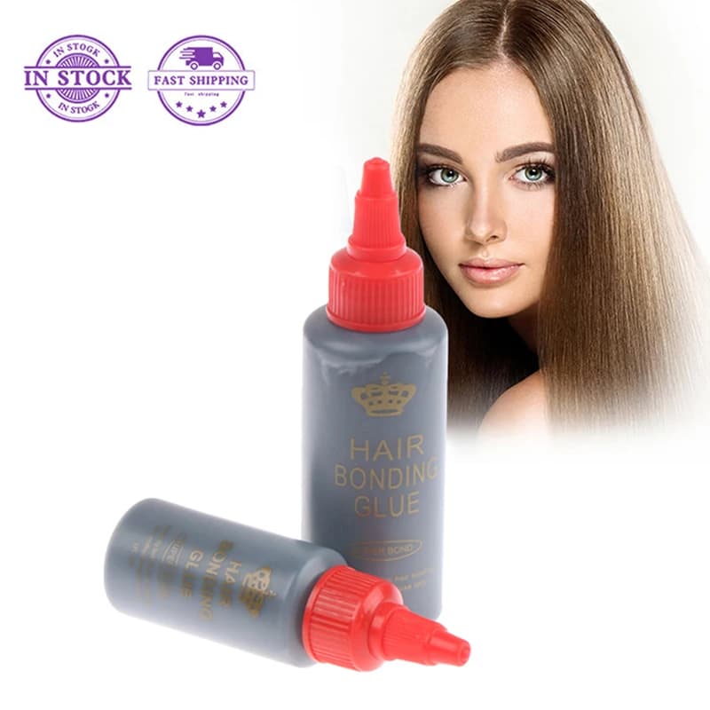 Colla Impermeabile per Capelli 1oz/2oz, Adesivo Liquido per Toupet, Colla Professionale per Ciglia Finte e Parrucche, Adesivo Invisibile per Extension Capelli