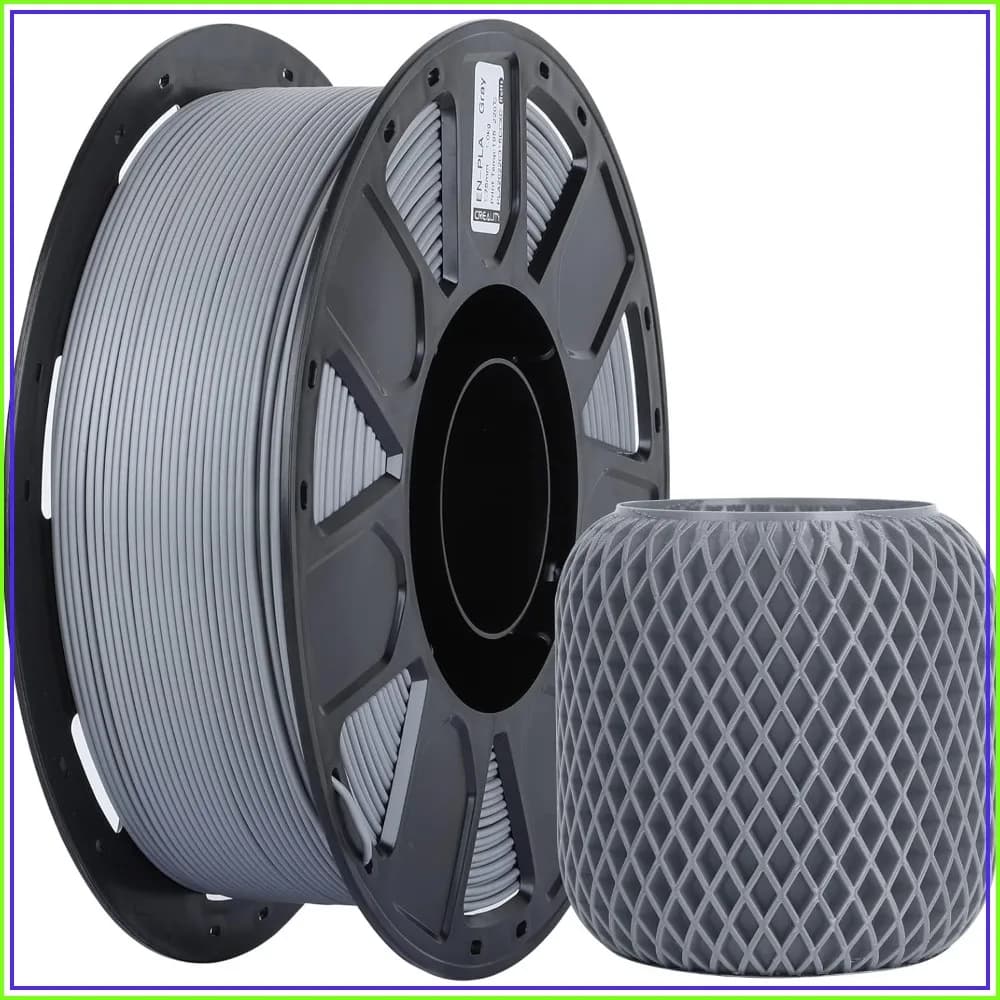 Filamento PLA Premium 1.75mm, Alta Precisione +/-0.02mm, Stampa Fluida, Bobina da 1KG, Grigio