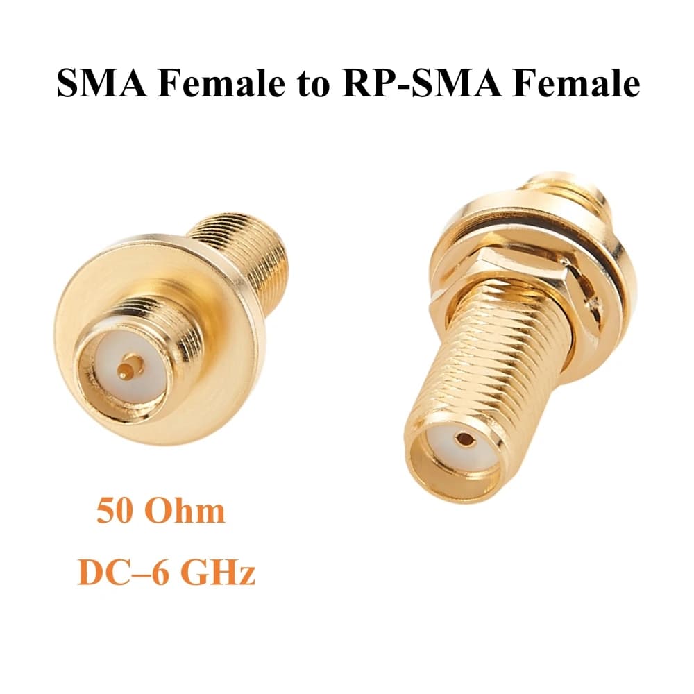 IP67 SMA Female to RP-SMA Female Bulkhead RF Coaxial Adapter 50 Ohm Low Loss for Antenna, WiFi Router, 4G LTE, FPV Drones, IoT,