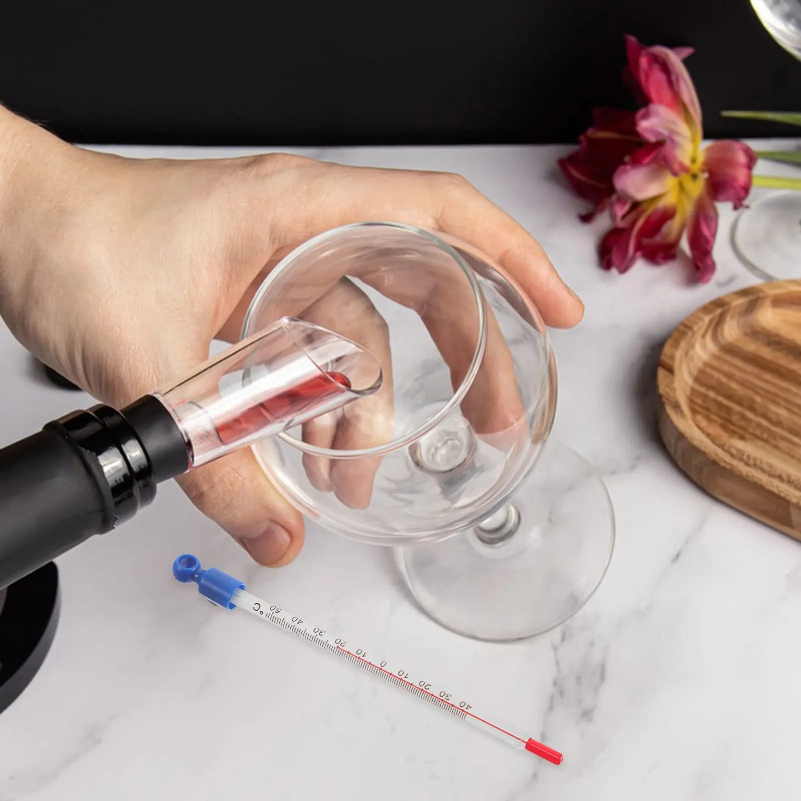 Kitchen Wine Thermometer Temperature Indicator Glass Making Gauge Red Brew