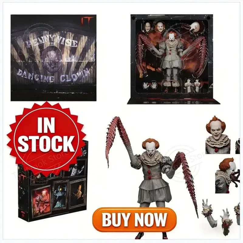 Available NECA Pennywise Joker Statuette Collection Doll Horror Decoration Halloween Christmas Gift Birthday