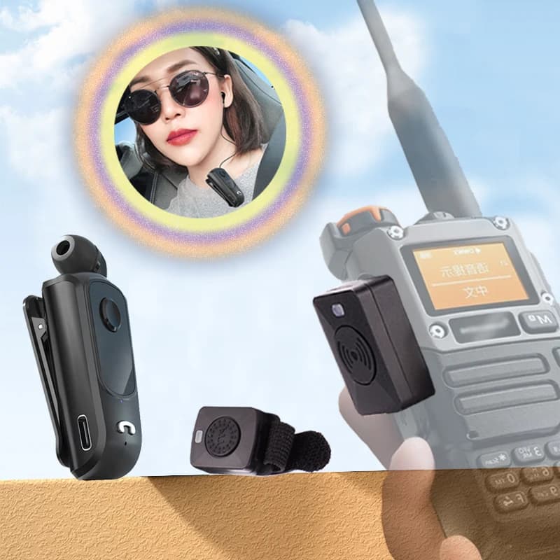 Walkie talkie cuffia da bavero wireless auricolare Bluetooth radio bidirezionale auricolare BT per Kenwood Baofeng Hytera QuanSheng Radtel