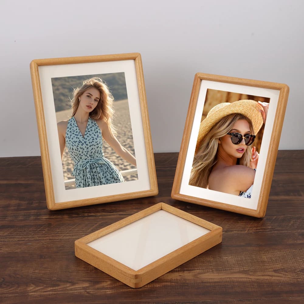 New High Quality Durable 6/7/8 Inch Black Walnut Photo Frame Real Wooden Handmade Picture Frame Simple Mortise Tenon Photo Frame