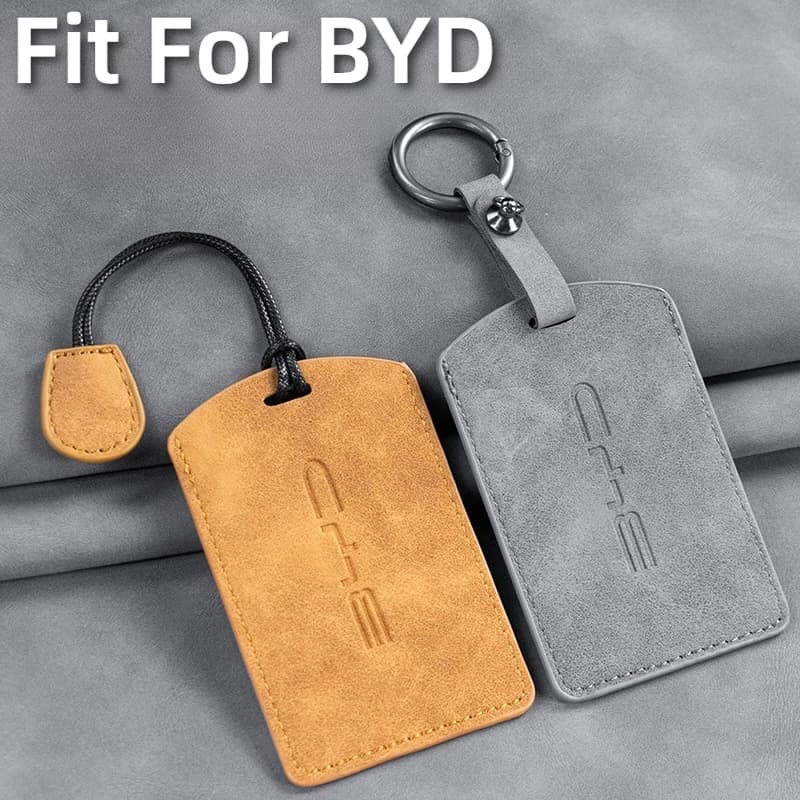 Misura per BYD Seagull Han Song Qin Yuan Plus DMi Frigate 07 Dolphin Portachiavi per auto NFC Smart Card Custodia protettiva in pelle scamosciata