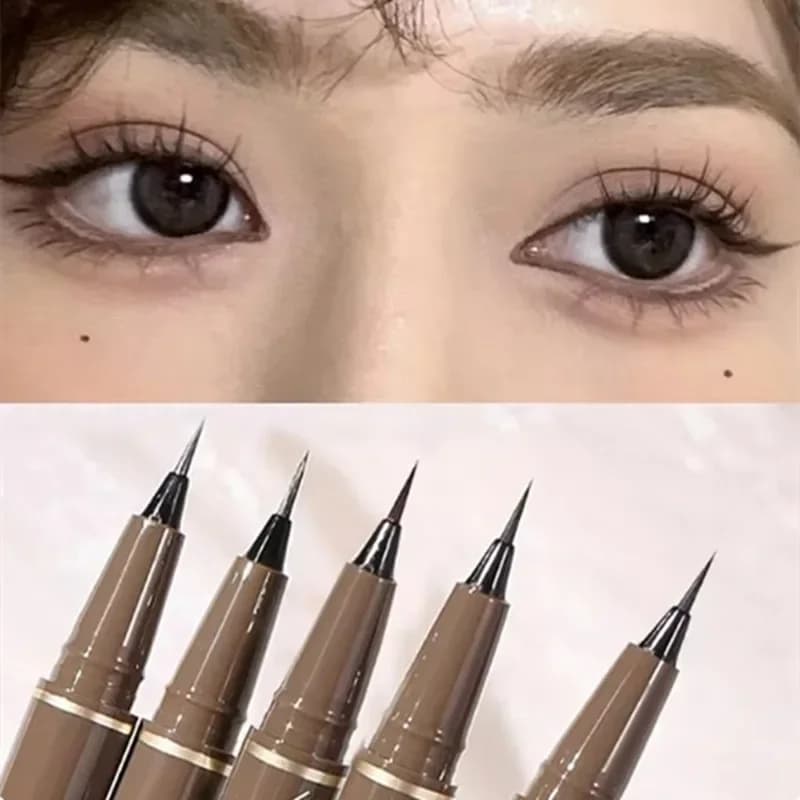 Matite per eyeliner per occhi Silkworm Strumenti per il trucco degli occhi Penna per eyeliner per ciglia inferiori ultra sottile marrone nero Impermeabile duraturo Liscio sdraiato