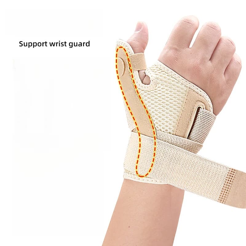 1 Guanti da polso sportivi per diversi toni della pelle, cinturino traspirante Protezione fissa Supporto per il pollice Protezione per il polso Guanti in velcro