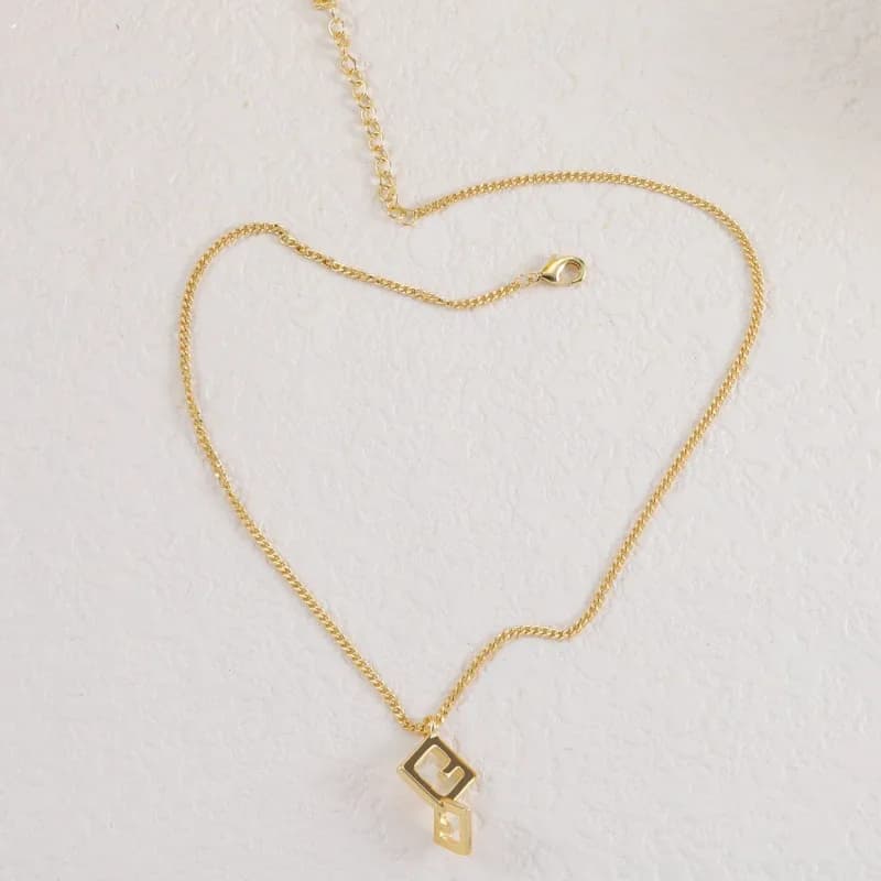 High-end Finjia necklace New pendant with simple letter Chain necklace with clavicle design versatile wholesale