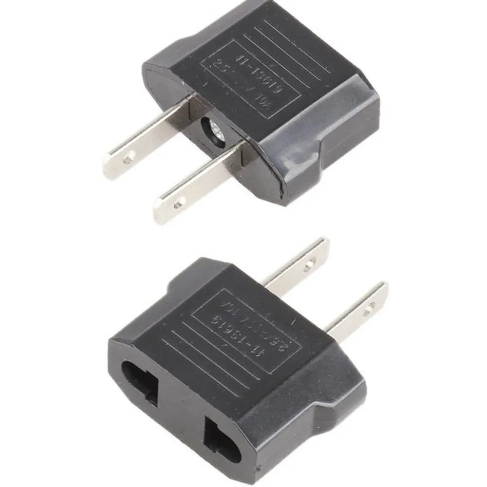 America Europeo Mini Adattatore per presa di corrente da UE a USA Convertitore per presa da viaggio Canada Convertitore di corrente a muro (Nero, Bianco)