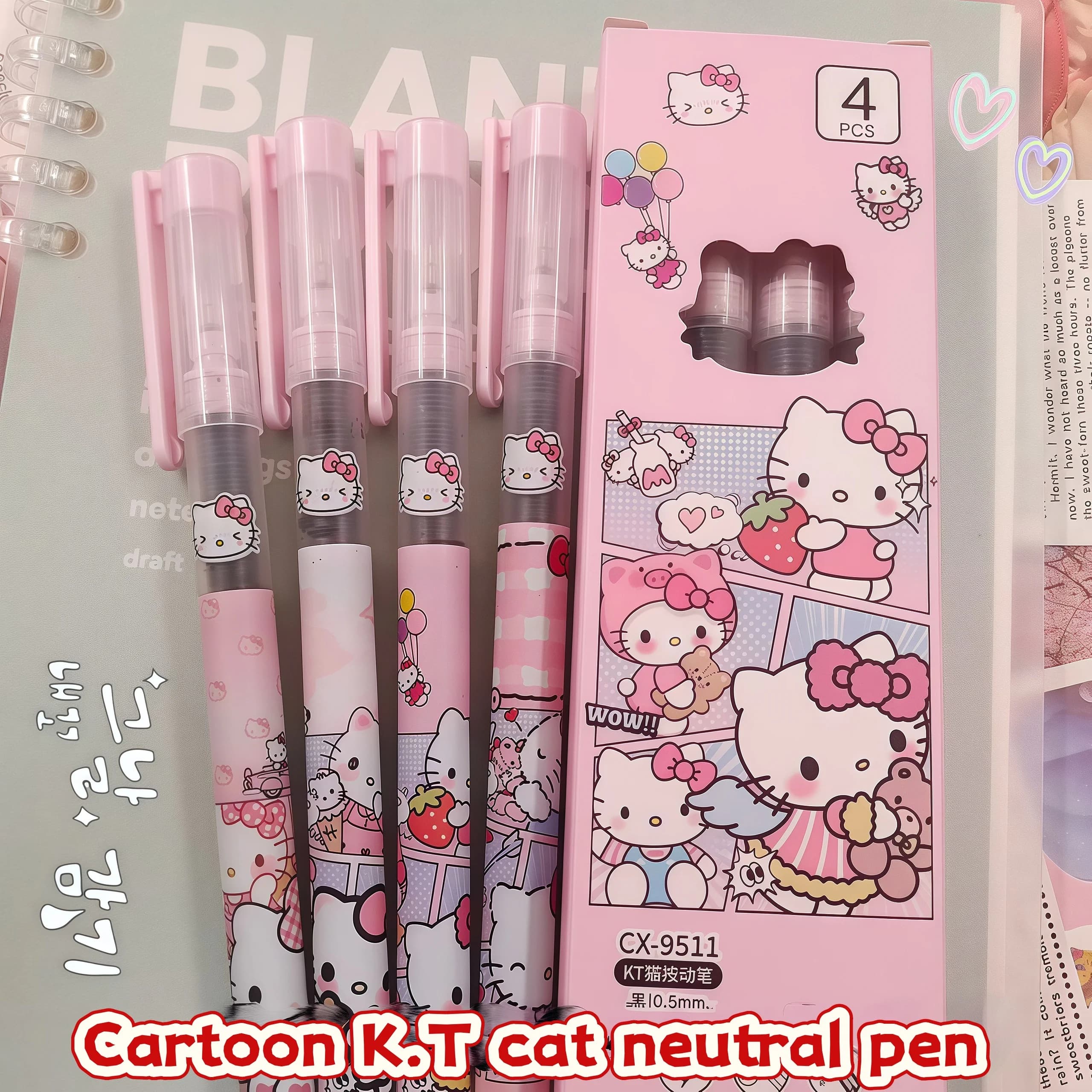 Penne gel, 4 pezzi/set Penna gel nera a punta fine, Penne roller con inchiostro per penna gel per una scrittura fluida (0,5 mm) Materiale per il ritorno a scuola
