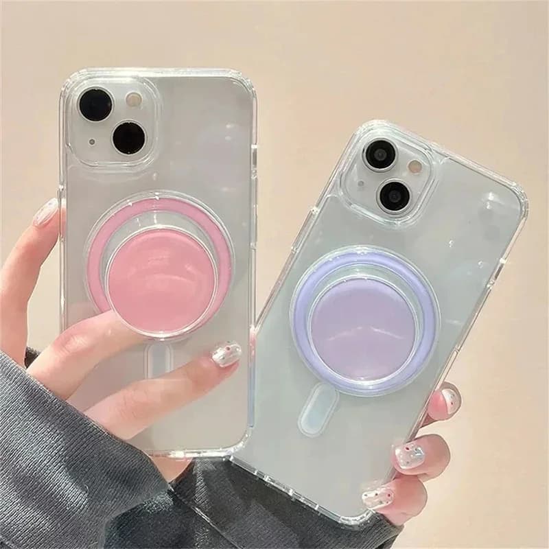 Magnetic Folding Mobile Phone Grip Holder Socket Pocket Support for iPhone 16 17 Samsung Xiaomi Safe Ring Finger Expanding Stand
