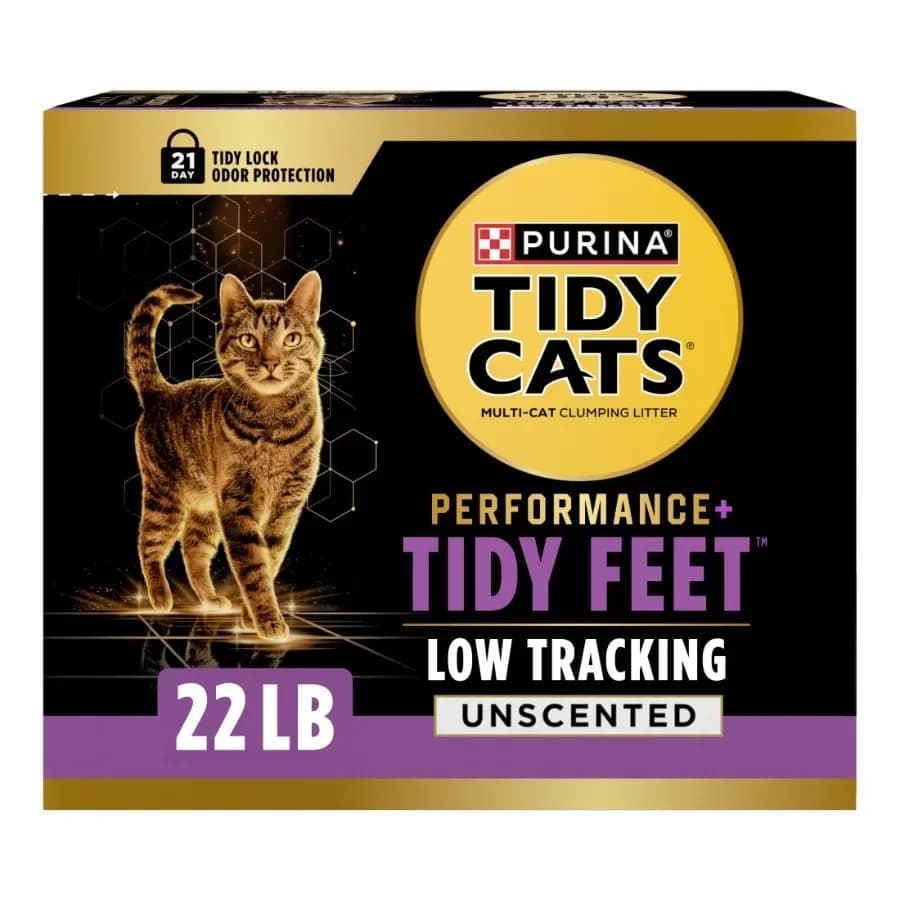Purina Performance Plus Tidy Feet Low Tracking Cat Litter, Unscented, 22 lb Box