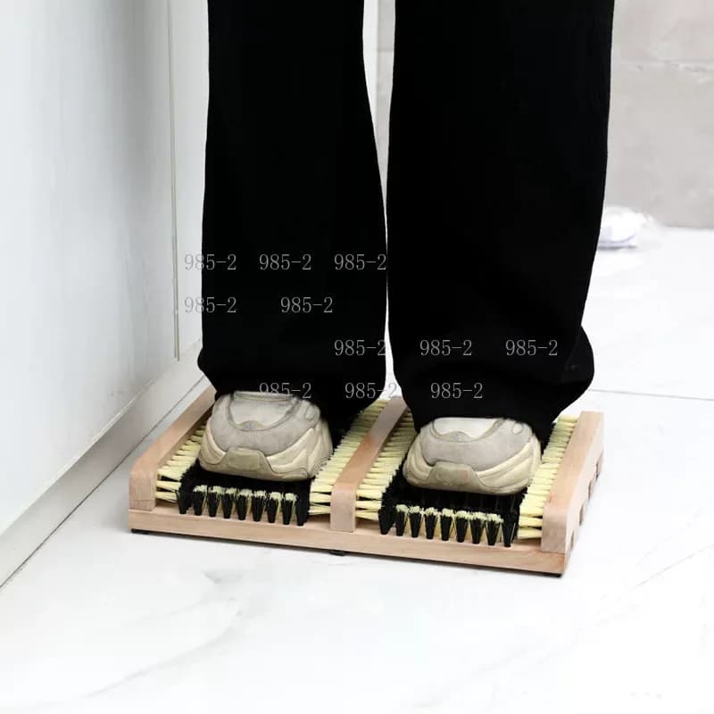 Spazzola per lucidare le scarpe in legno massello, strumento portatile semiautomatico per la pulizia delle scarpe, dispositivo per lucidare le scarpe senza sforzo per casa e esterno