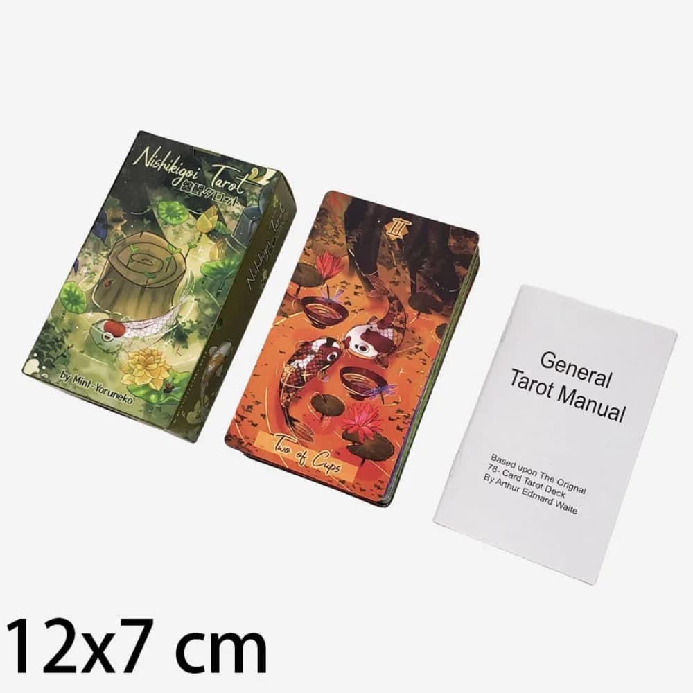 Tarocchi Nishikigoi da 12 * 7 cm Un mazzo di tarocchi da 79 carte intuitivo e magico, con vari tipi di pesci koi giapponesi