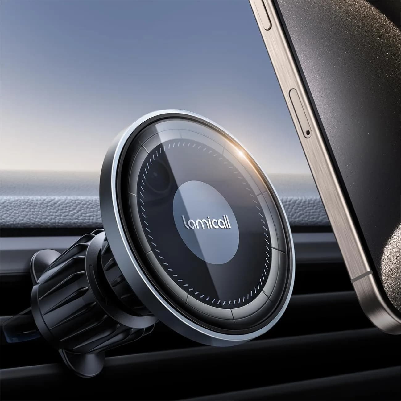 Supporto magnetico per auto con magneti ultra potenti 20X e gancio in metallo, 360° ° Supporto Rotante per Telefono Compatibile con iPhone 16/15/14 Pro Max Plus, Tutti i Modelli