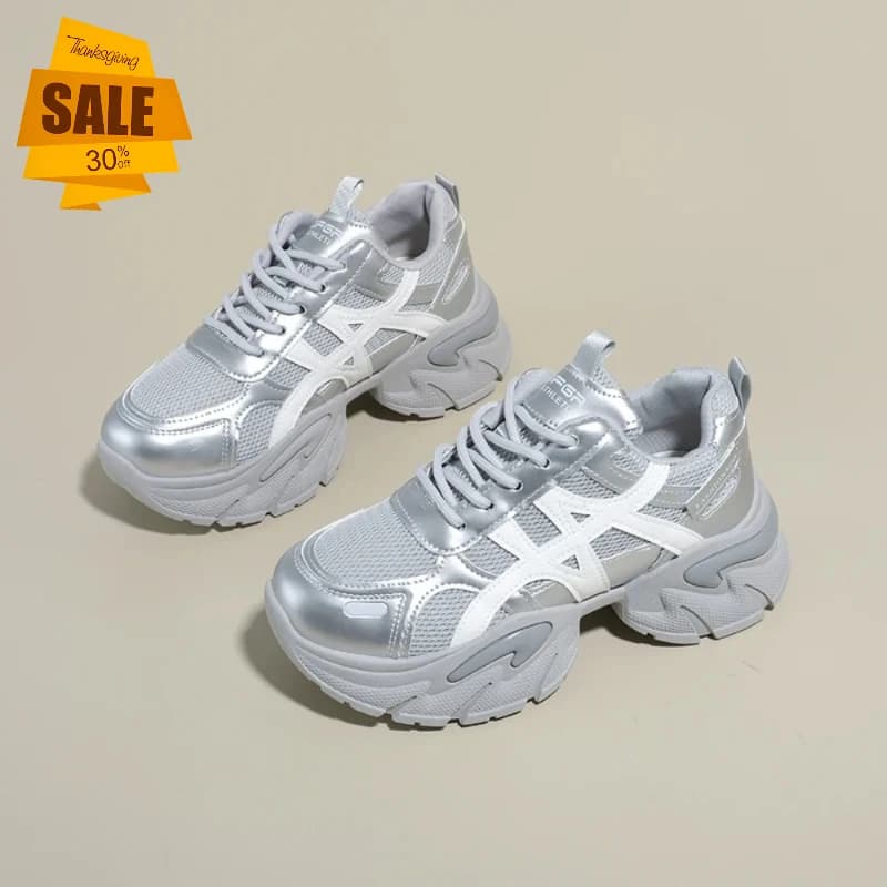 Scarpe da Donna Casual Primaverili Sneakers con Plateau Scarpe da Tennis Femminili Moda Suola Spessa 2024 Sneakers con Rose Rialzate