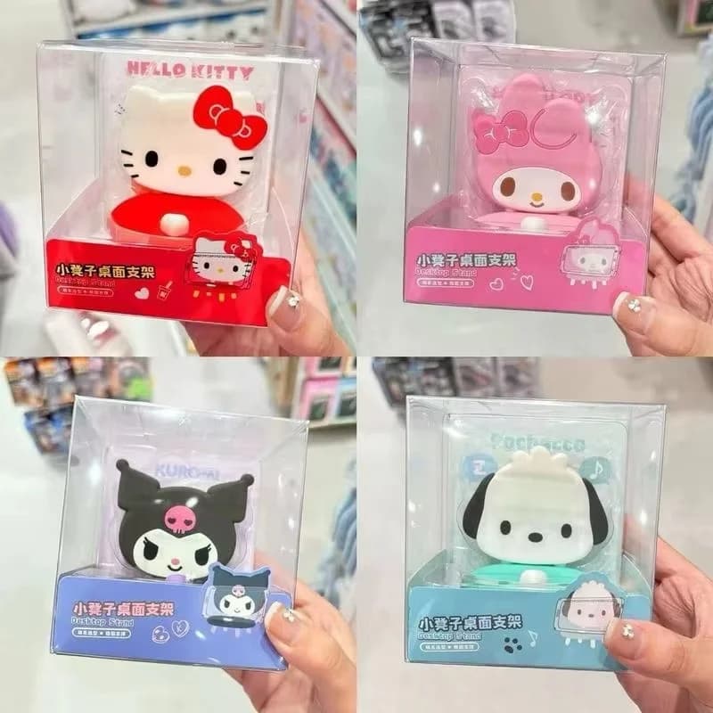 Supporto per Telefono a Forma di Sgabello, Simpatico Cartone Animato My Melody Hello Kitty Pochacco, Ornamento da Scrivania, Stand per Telefono, Giocattolo Decorativo