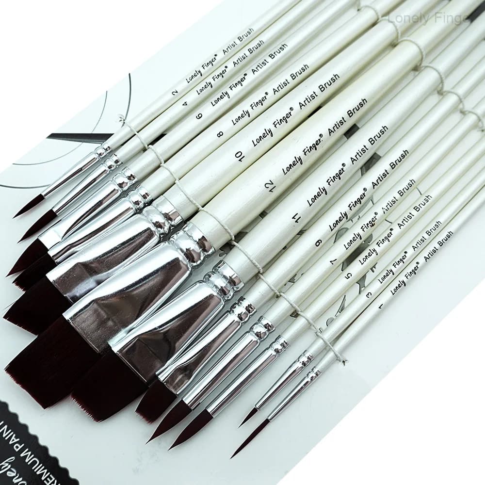 Pennelli per Trucco Viso, Set di 12 Pennelli Acrilici per Artisti, Ideali per Pittura su Viso, Corpo e Scarpe, Perfetti per Cosplay, Feste e Trucco da Palcoscenico