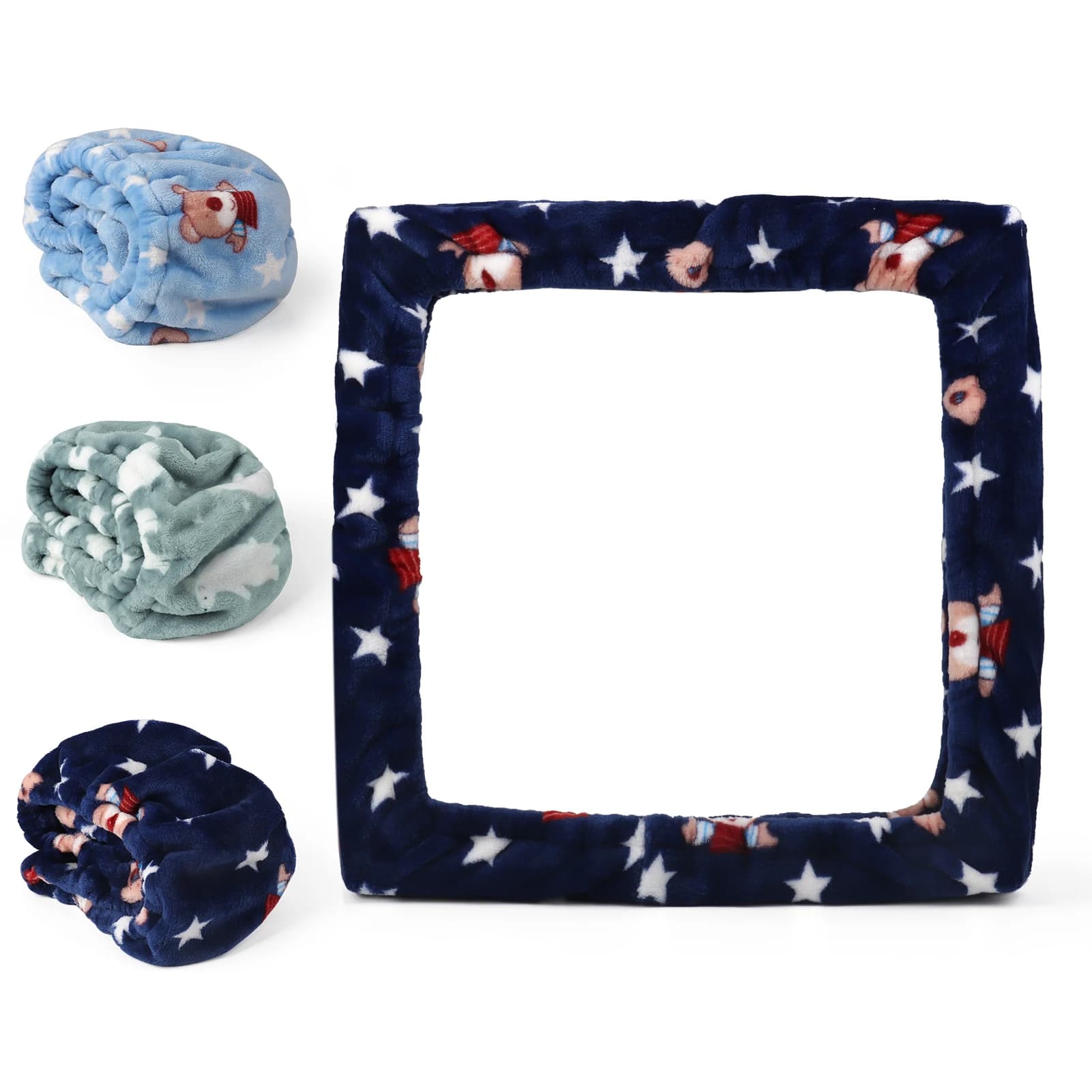 25x25cm Gripper Strip Tufting Frame with Fleece Cover - Punch Needle Embroidery Frame Kit with Needles & Fabric Holder