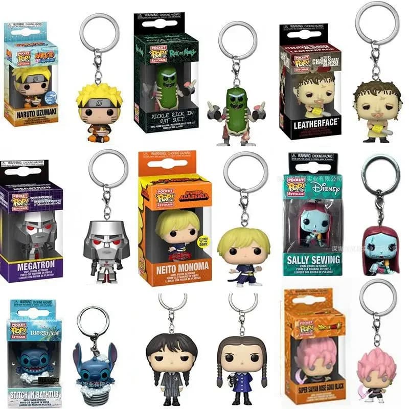 Funko POP portachiavi Disney Sally cucito South Park Stan the Office Prison Mike Leatherface Trans Formers Friends Addams Model Toy