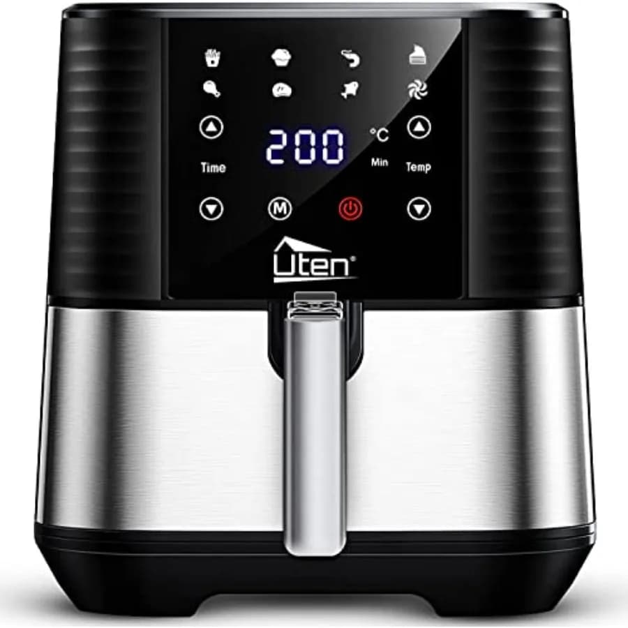 Friggitrice ad Aria da 5,5L, Fornello Elettrico Senza Olio con Touchscreen Digitale a LED, Forno Multifunzione 7 in 1, Grande Capacità 6 Quarti in Acciaio Inossidabile Antiaderente