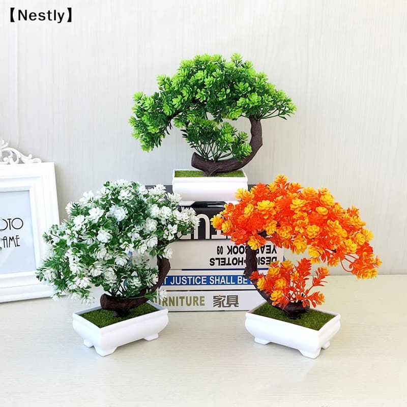 Bonsai Artificiale in Vaso, Pianta Finta Decorativa da Scrivania, Piccolo Albero Artificiale in Vaso per Decorazione Casa〔Nest〕