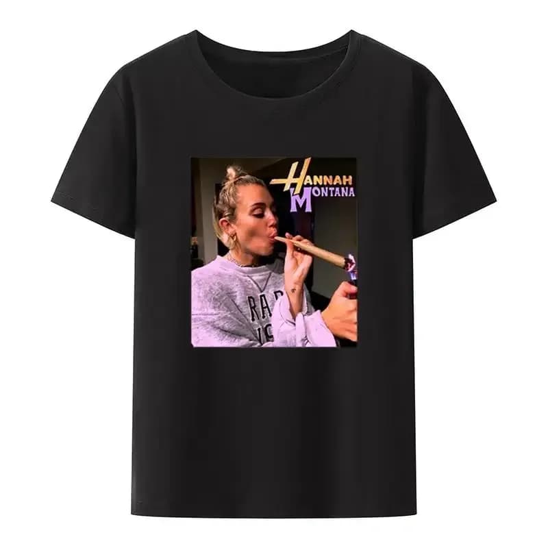 T-shirt Ethan Peters Hannah Montana Marijuana da donna e da uomo Miley Cyrus Rap Singer T-shirt grafiche anni '90