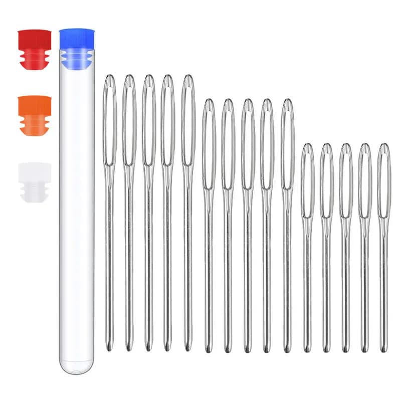 Blunt Needle Set, Large Eye Yarn Sewing Needles for Knitting Crochet Cross Stitch, Gold Silver End
