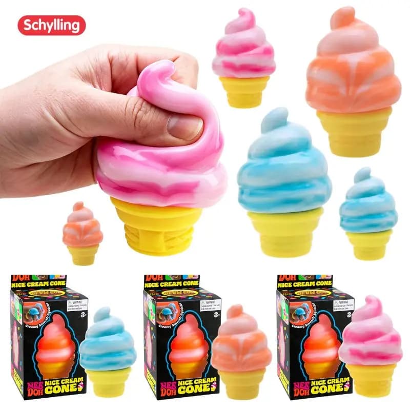 Giocattolo Sensoriale Morbido a Forma di Gelato Schylling, Antistress per Concentrazione in Casa e Ufficio, per Adulti e Bambini