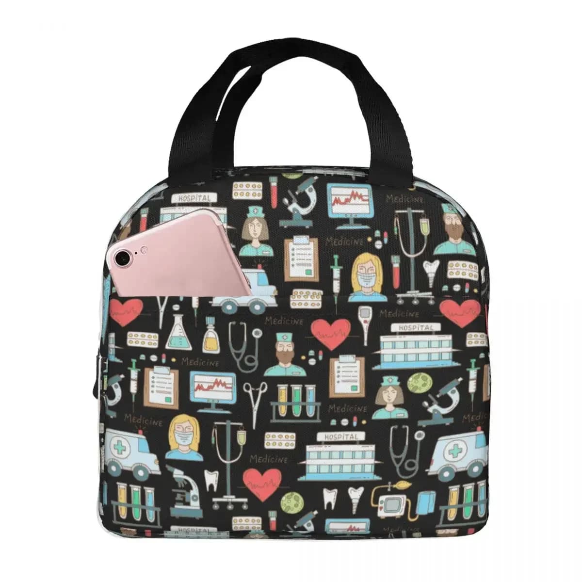 Lunch Bags for Women Kids Doctors Nursing Nurse Thermal Cooler Waterproof Work Ox Tote Handbags