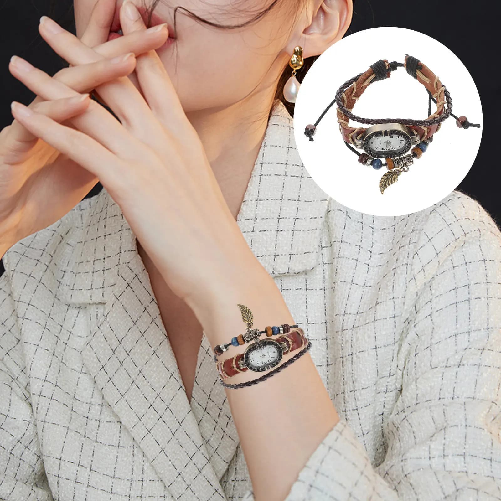 1 orologio al quarzo vintage elegante per uomo e donna, cinturino premium regolabile, comodo e leggero, orologio da polso alla moda